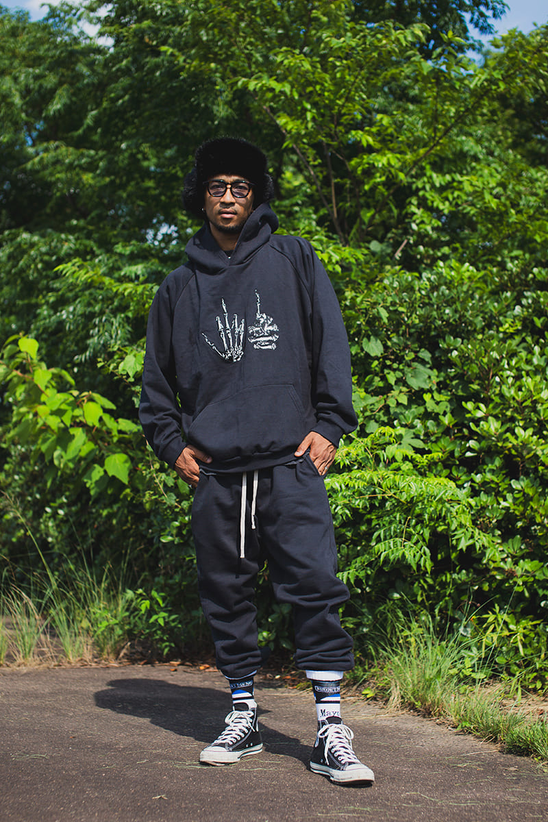 F●CKIN F●CK EMBROIDERY HOODIE - BLACK