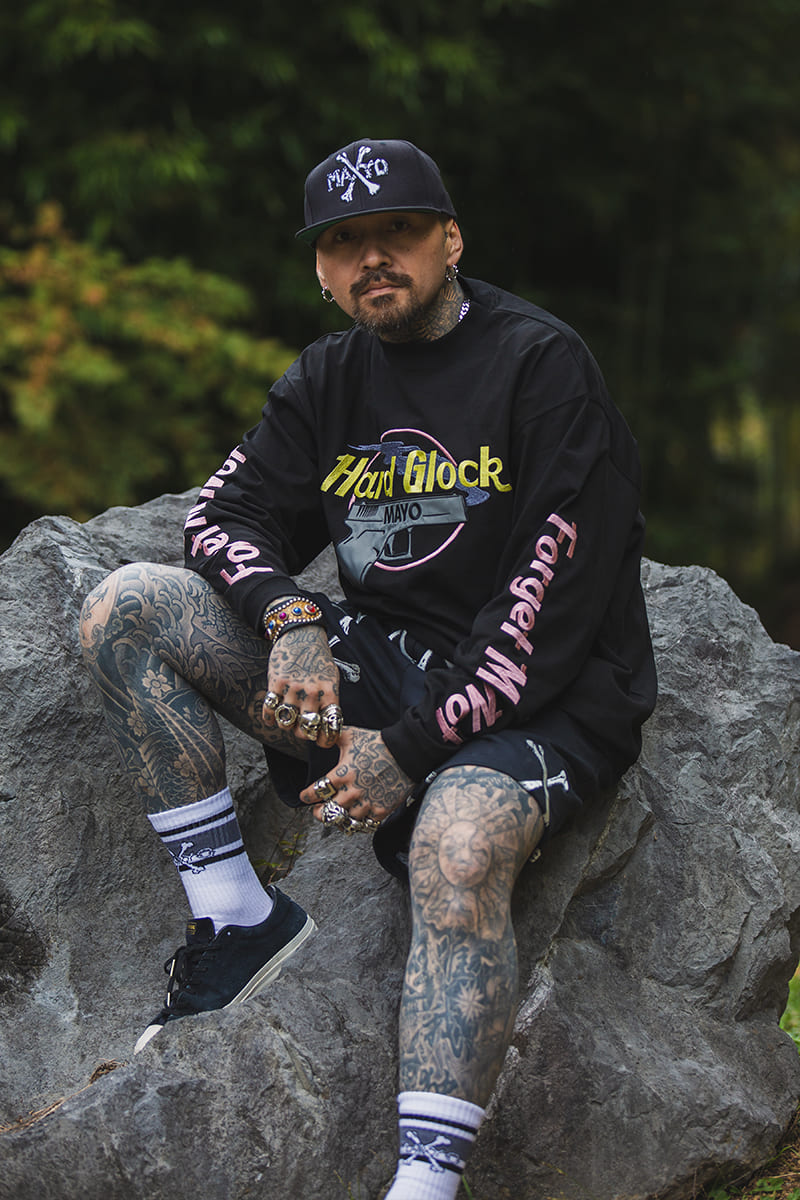 Hard Glock MAYO Embroidery Long Sleeve Tee - BLACK