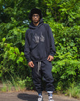 F●CKIN F●CK EMBROIDERY HOODIE - BLACK