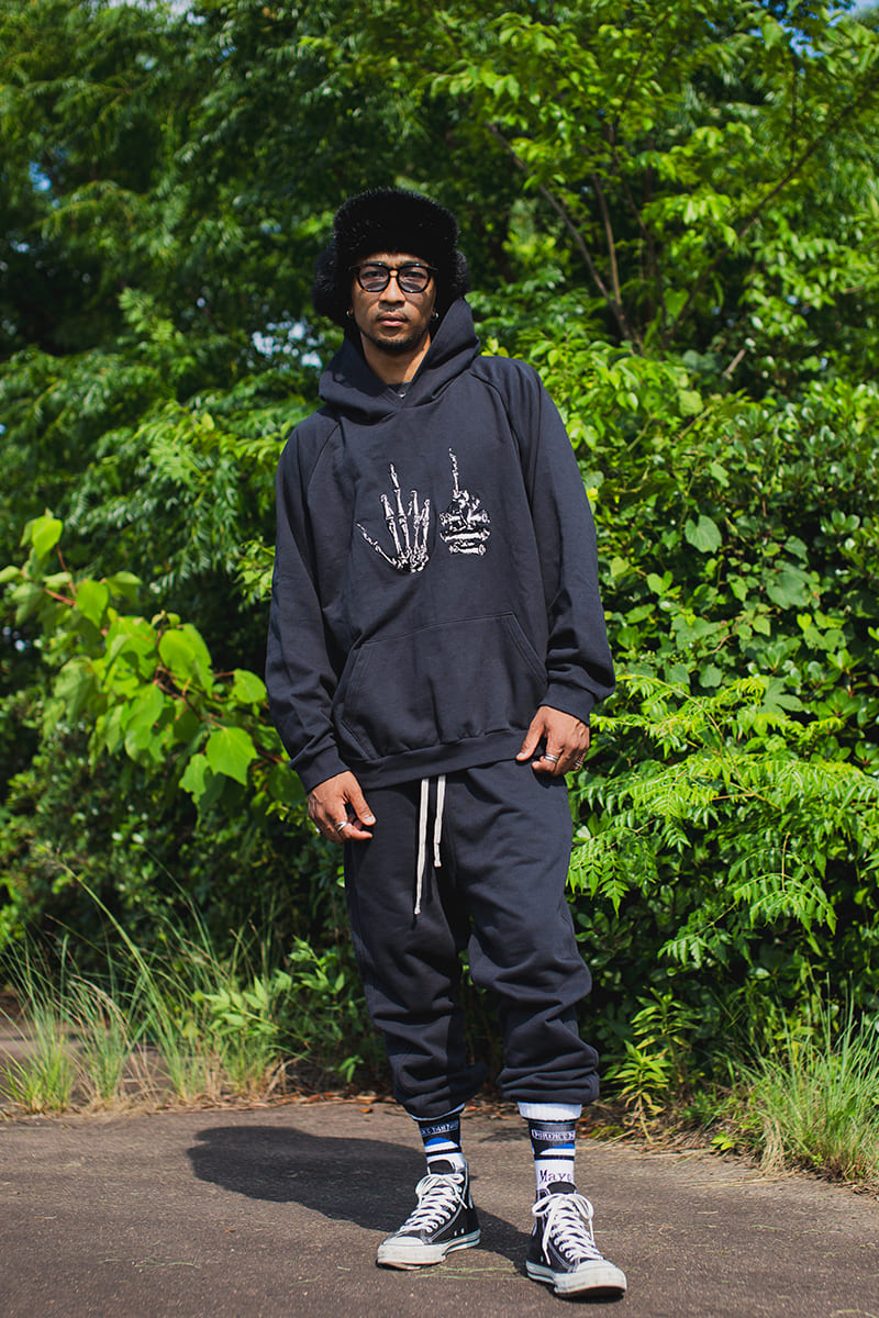 F●CKIN F●CK EMBROIDERY HOODIE - BLACK