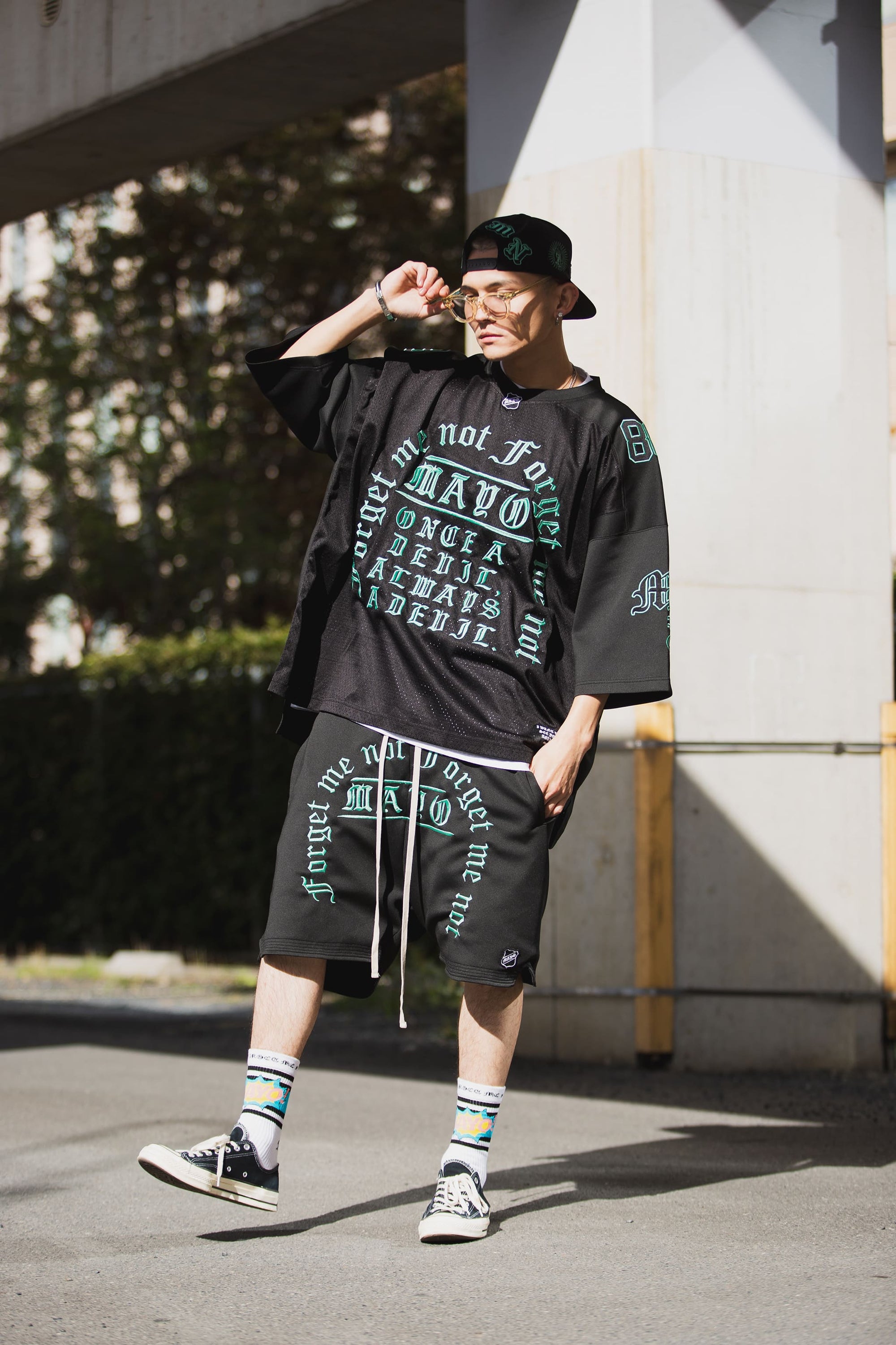 MAYO MESSAGE EMBROIDERY GAME SHORTS