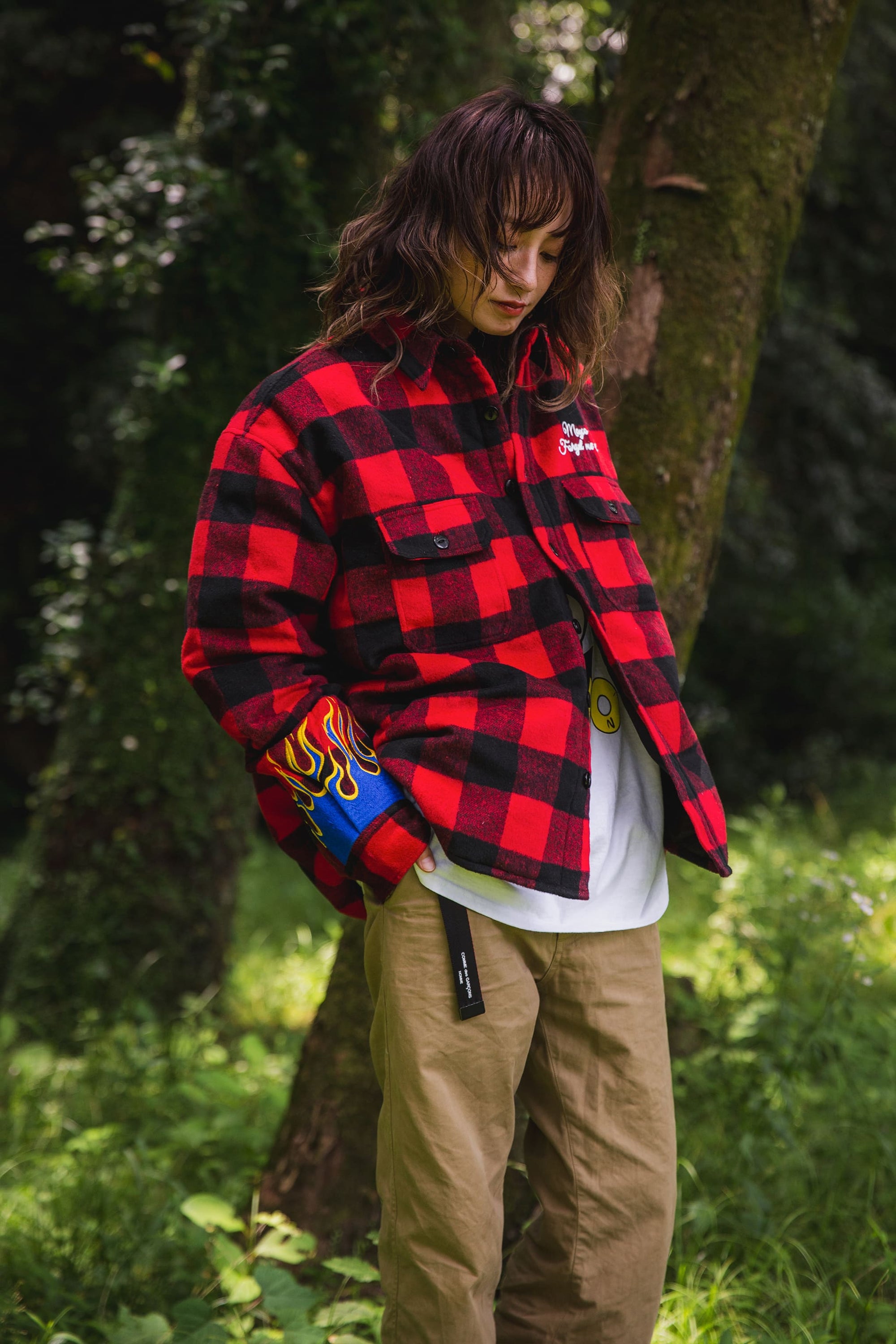 FIRE EMBROIDERY CHECK SHIRT JKT