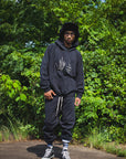 F●CKIN F●CK EMBROIDERY HOODIE - BLACK