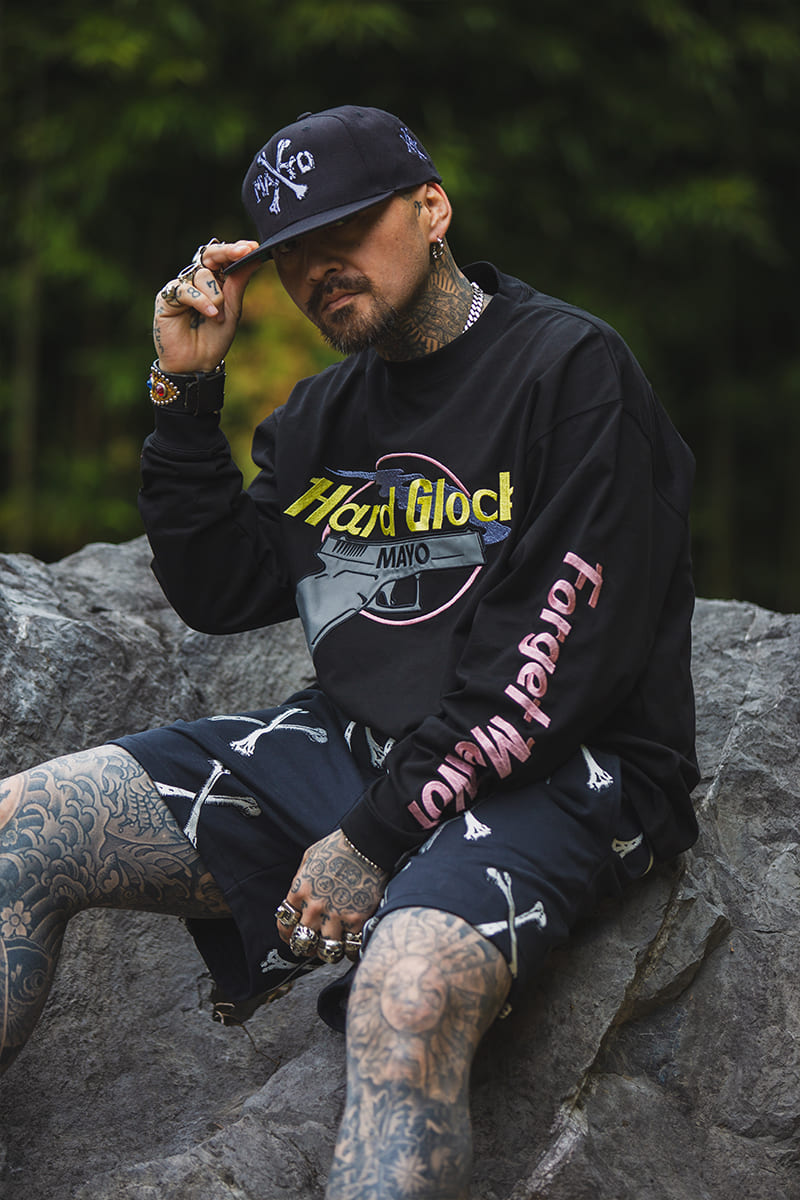 Hard Glock MAYO Embroidery Long Sleeve Tee - BLACK