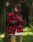 FIRE EMBROIDERY CHECK SHIRT JKT