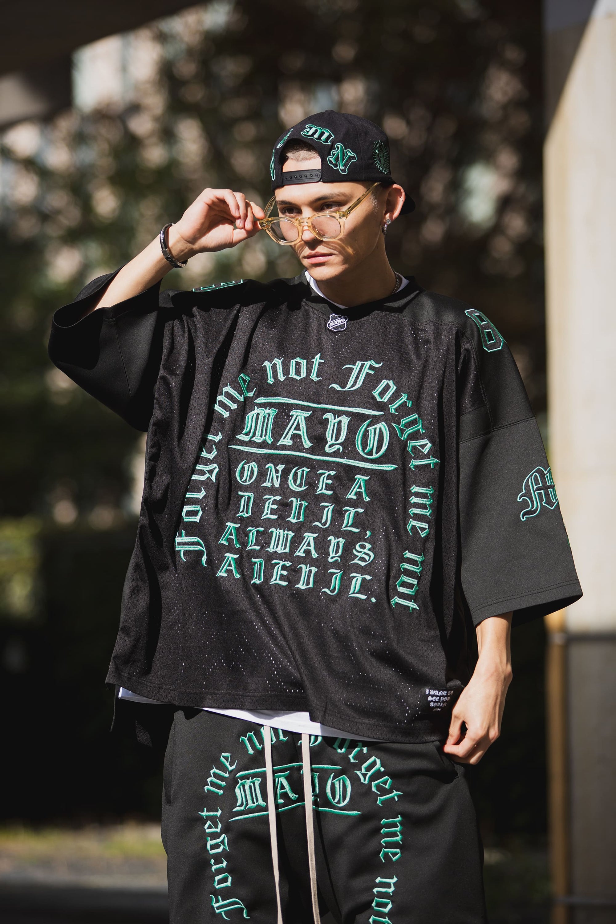 MAYO MESSAGE EMBROIDERY GAME SHORT SLEEVE SHIRT