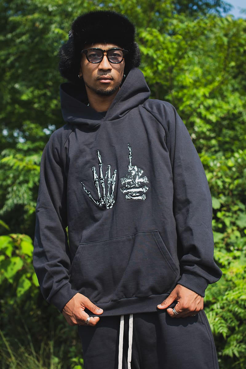 F●CKIN F●CK EMBROIDERY HOODIE - BLACK