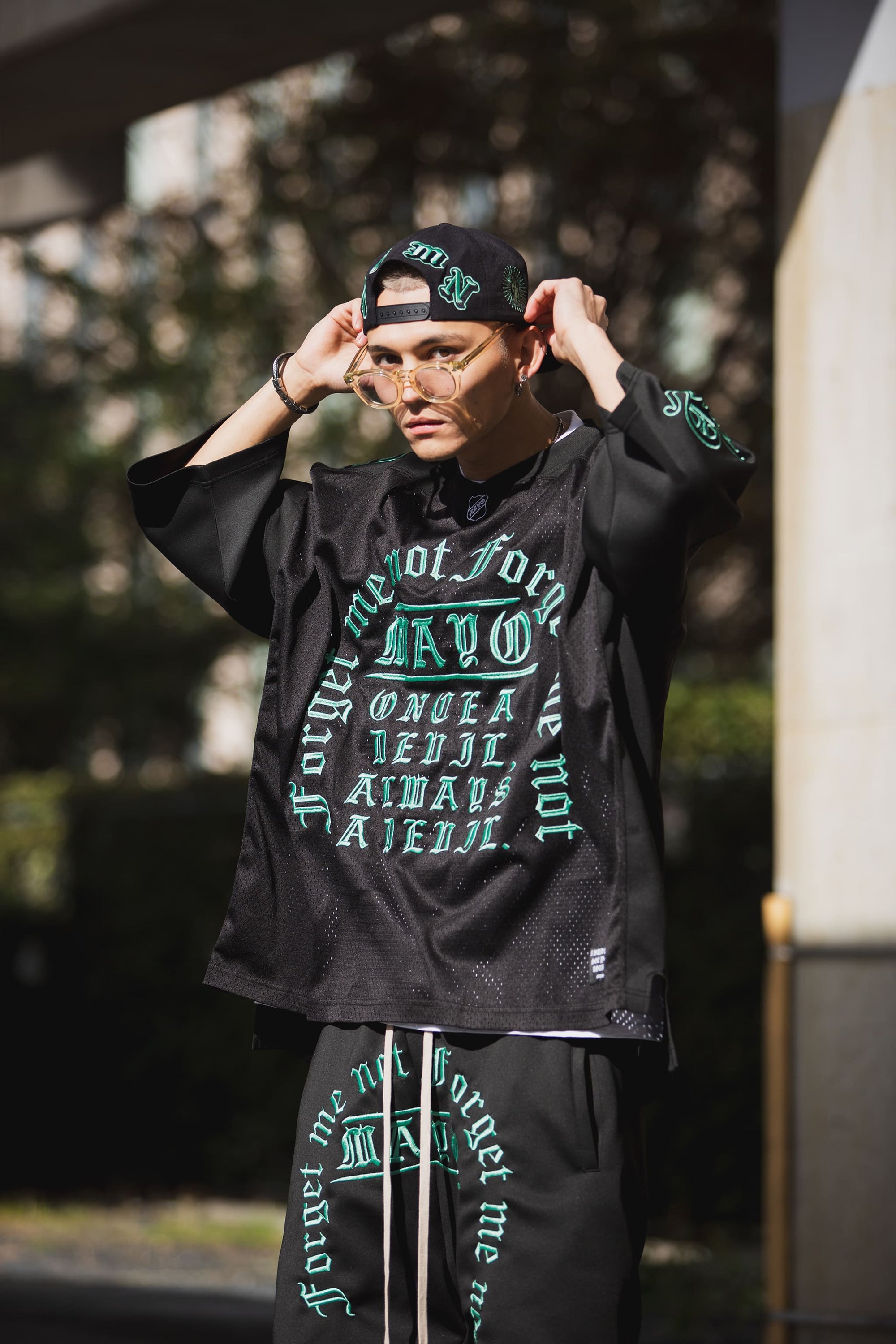 MAYO MESSAGE EMBROIDERY GAME SHORT SLEEVE SHIRT