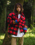 FIRE EMBROIDERY CHECK SHIRT JKT