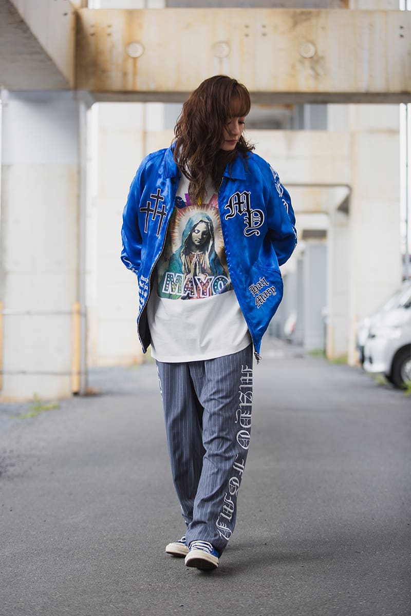 MAYO EMBROIDERY STRIPE EASY SLACKS