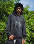 F●CKIN F●CK EMBROIDERY HOODIE - BLACK