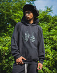 F●CKIN F●CK EMBROIDERY HOODIE - BLACK