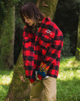 FIRE EMBROIDERY CHECK SHIRT JKT
