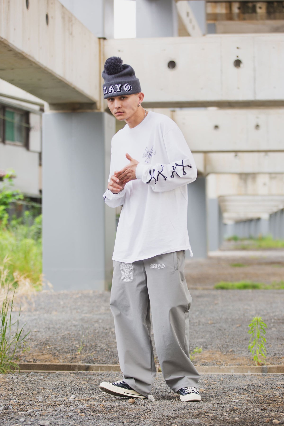 CROSS BORN SNAKE PRINT LONG SLEEVE TEE