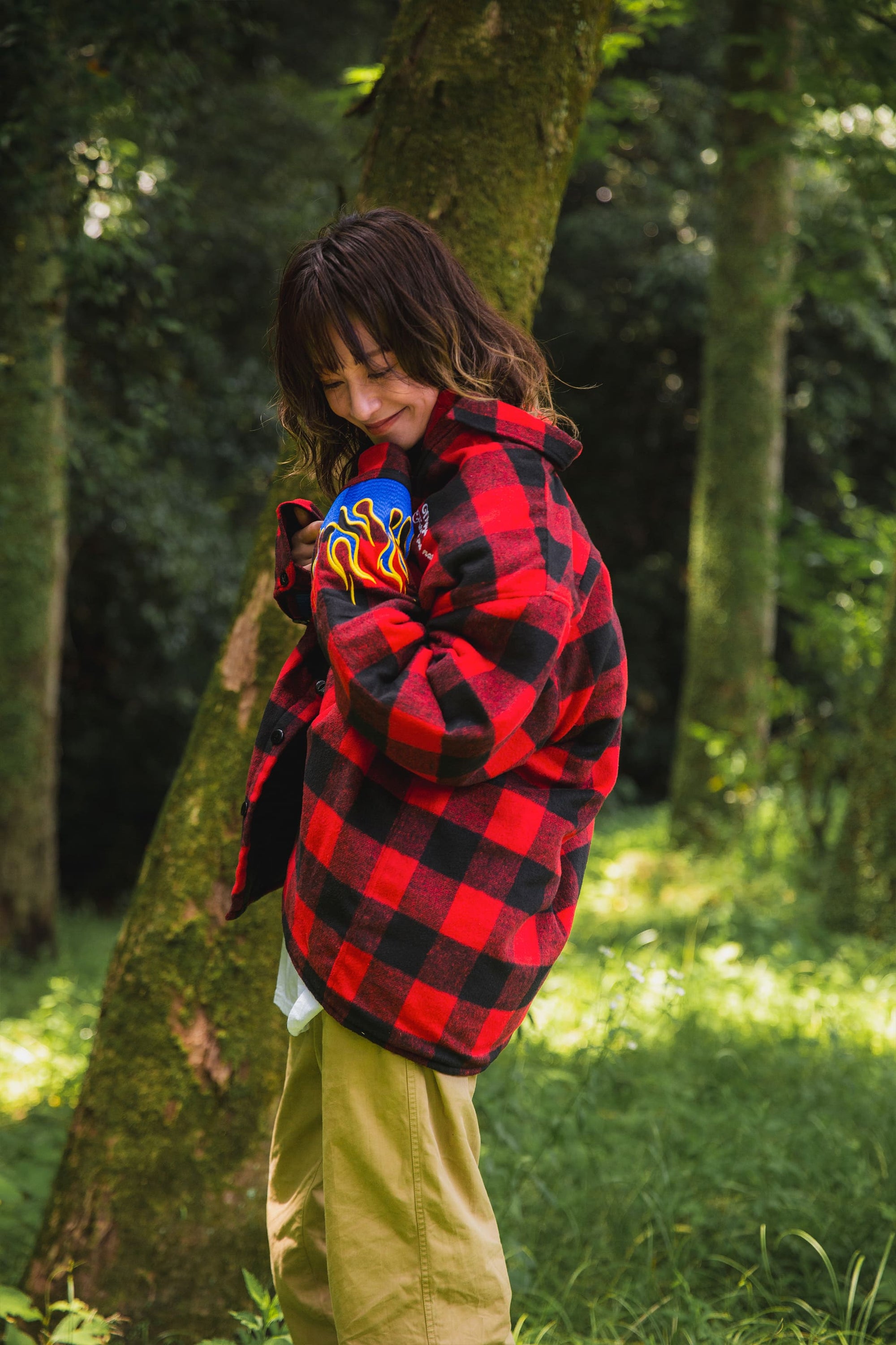 FIRE EMBROIDERY CHECK SHIRT JKT