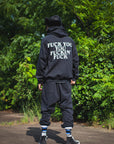 F●CKIN F●CK EMBROIDERY HOODIE - BLACK