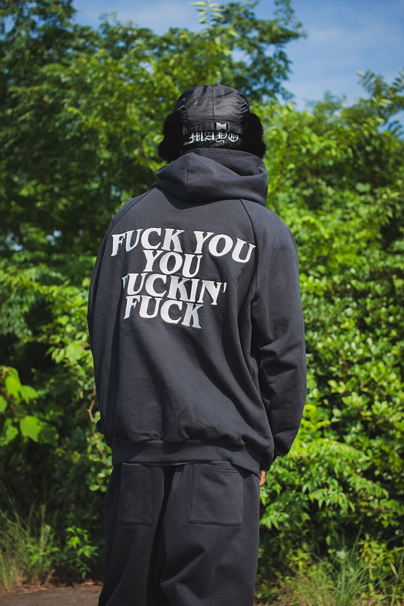 F●CKIN F●CK EMBROIDERY HOODIE - BLACK