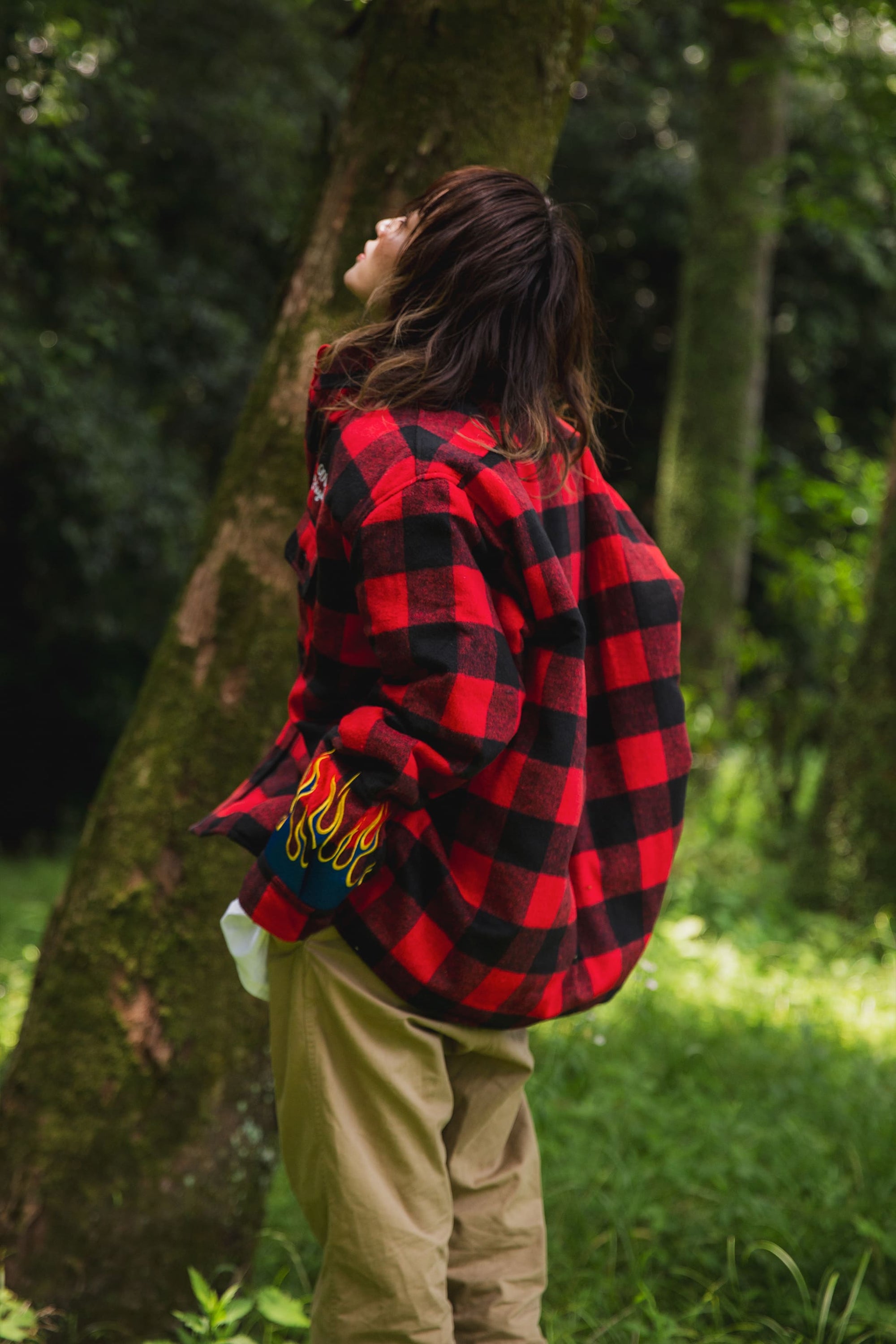 FIRE EMBROIDERY CHECK SHIRT JKT