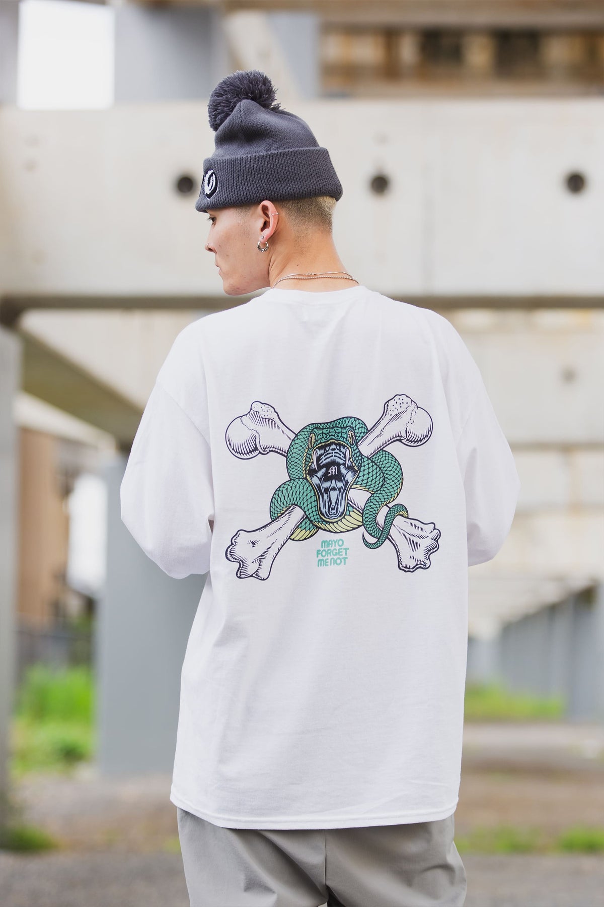 CROSS BORN SNAKE PRINT LONG SLEEVE TEE