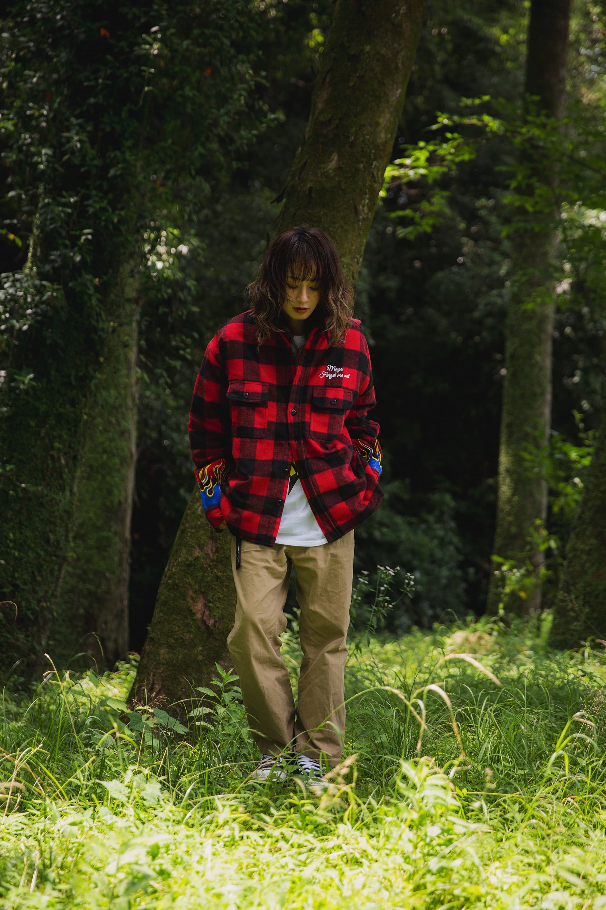 FIRE EMBROIDERY CHECK SHIRT JKT