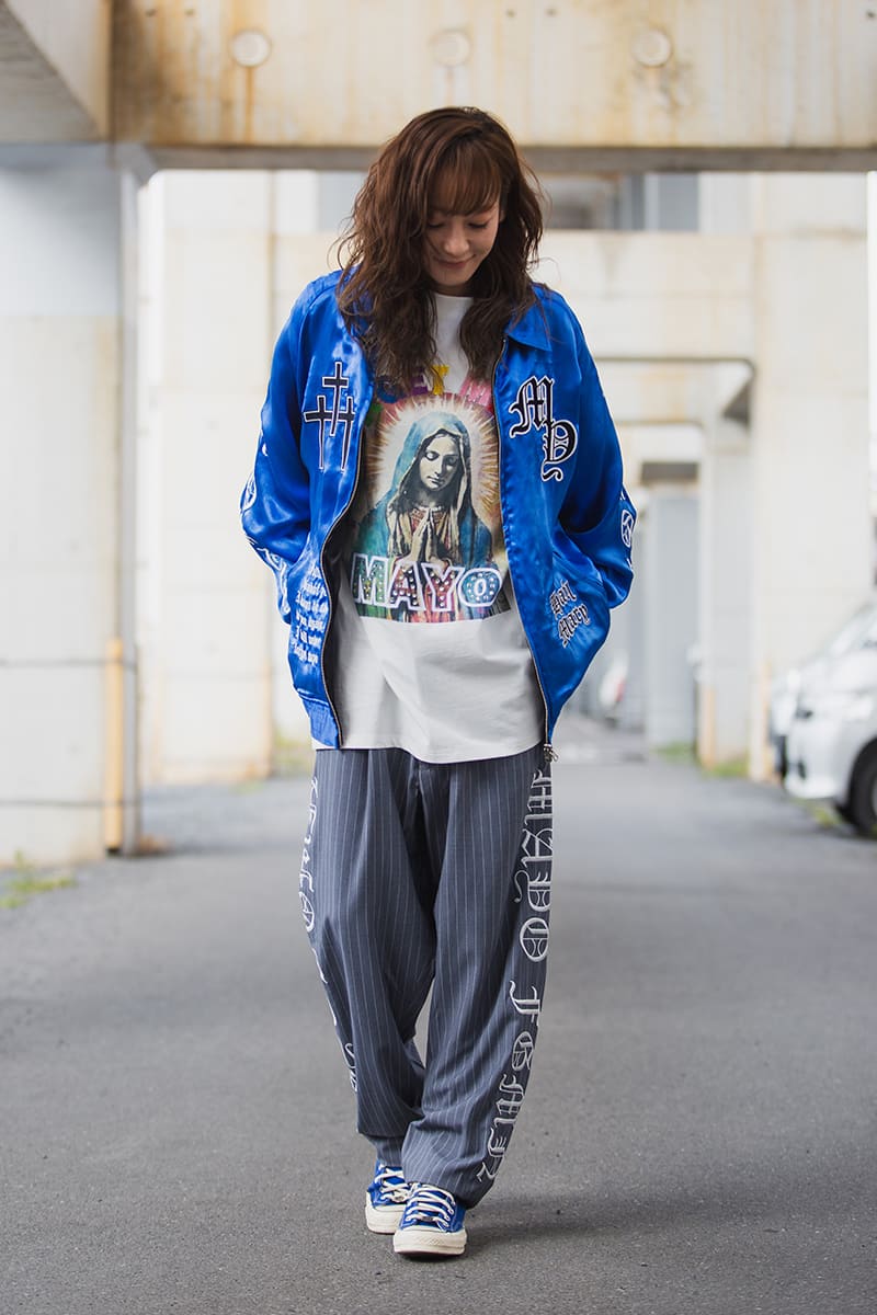 MAYO EMBROIDERY STRIPE EASY SLACKS