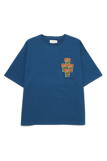 MAYO Dragon Embroidery Short Sleeve Tee - NAVY