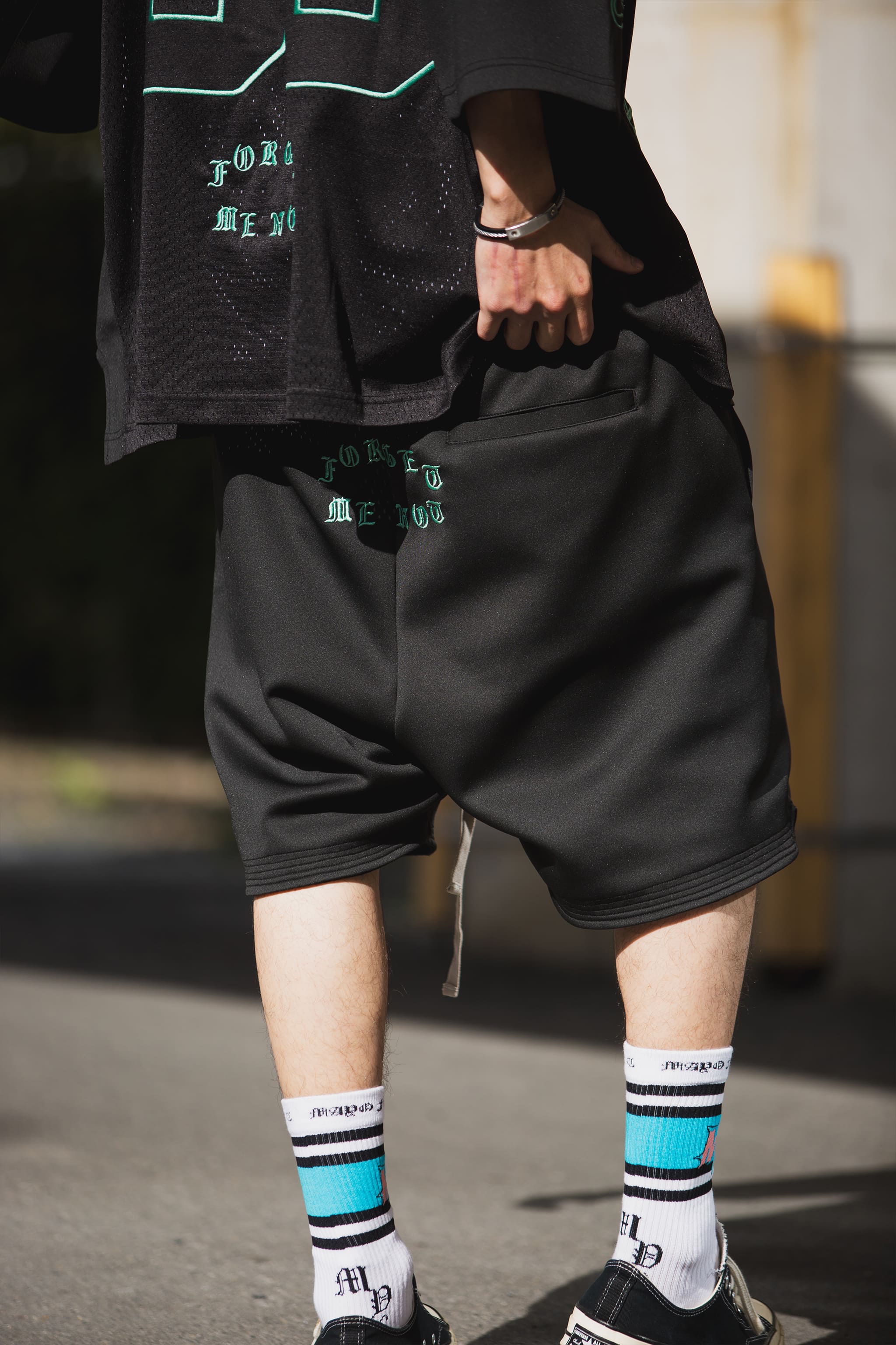 mayo☆mayoブラックM MAYO MESSAGE EMBROIDERY GAME SHORTS