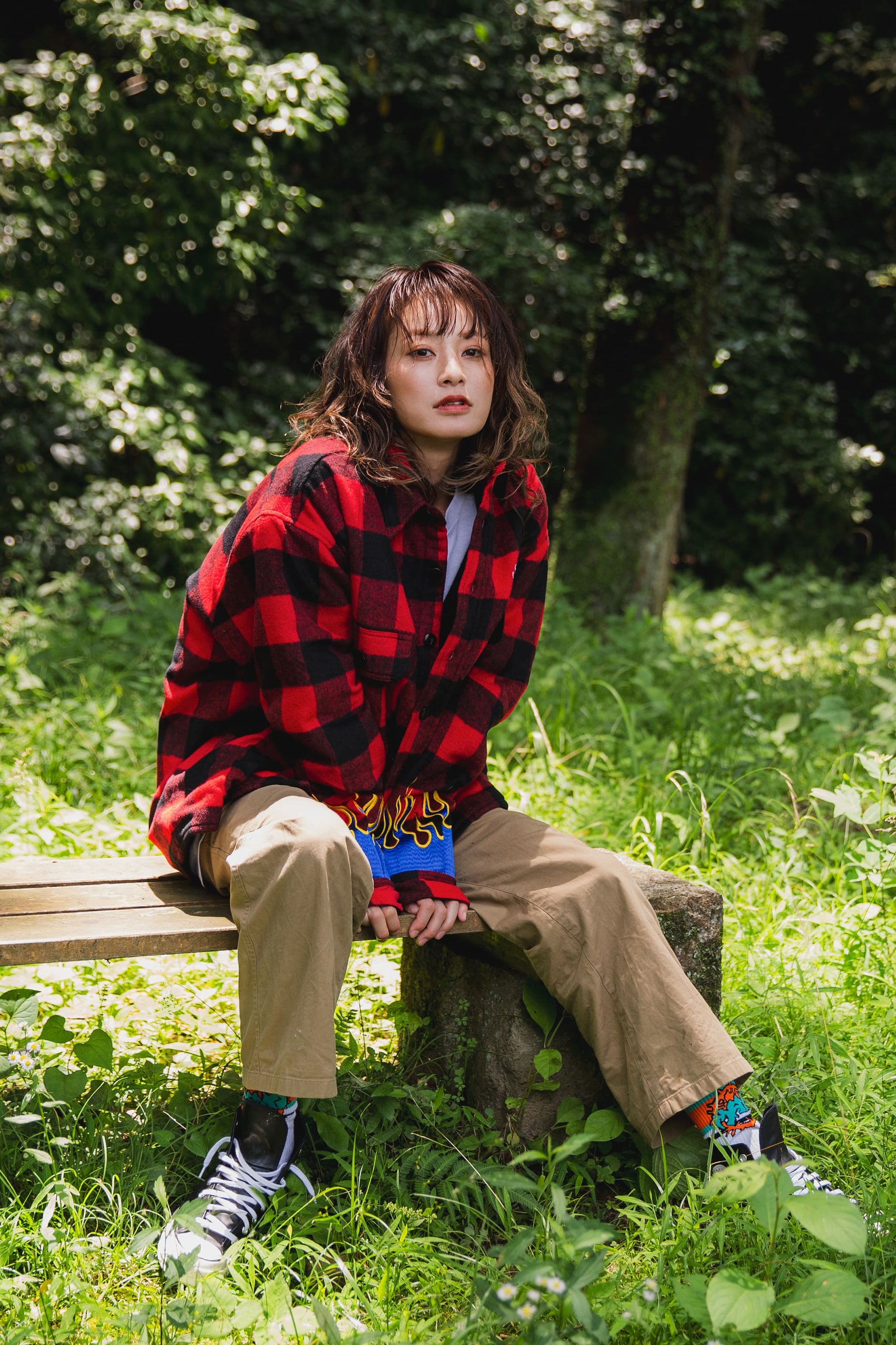 FIRE EMBROIDERY CHECK SHIRT JKT