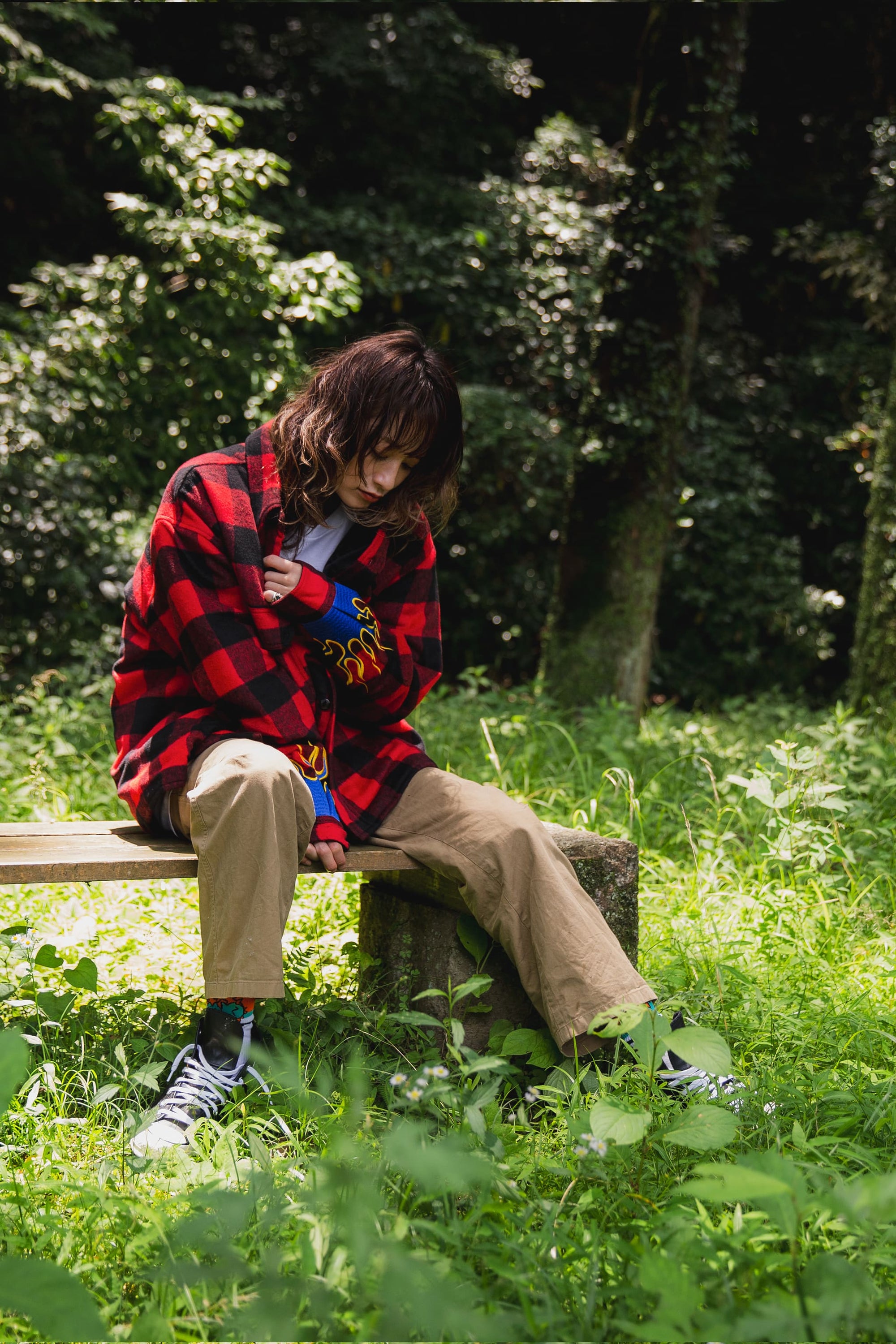 FIRE EMBROIDERY CHECK SHIRT JKT
