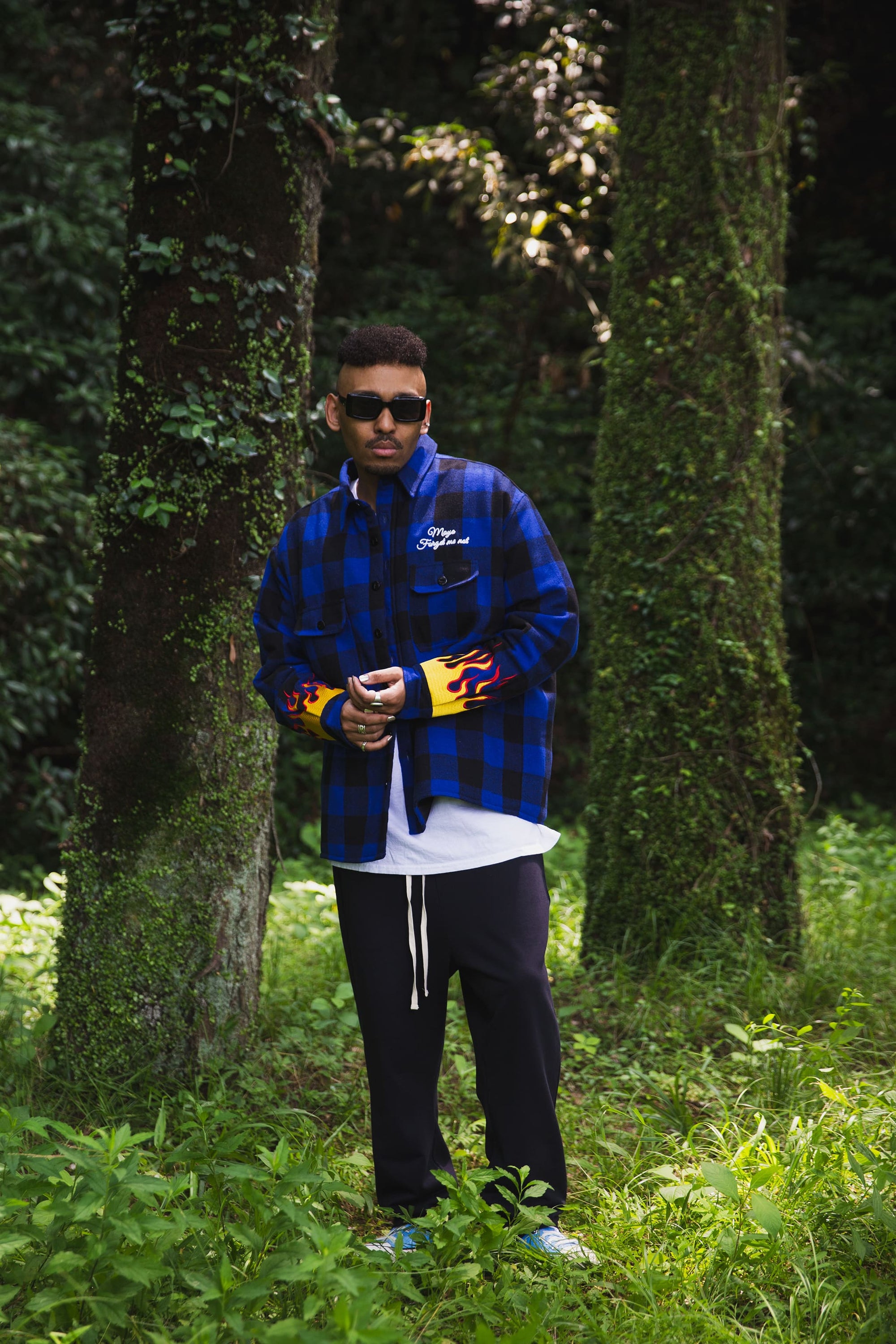 FIRE EMBROIDERY CHECK SHIRT JKT