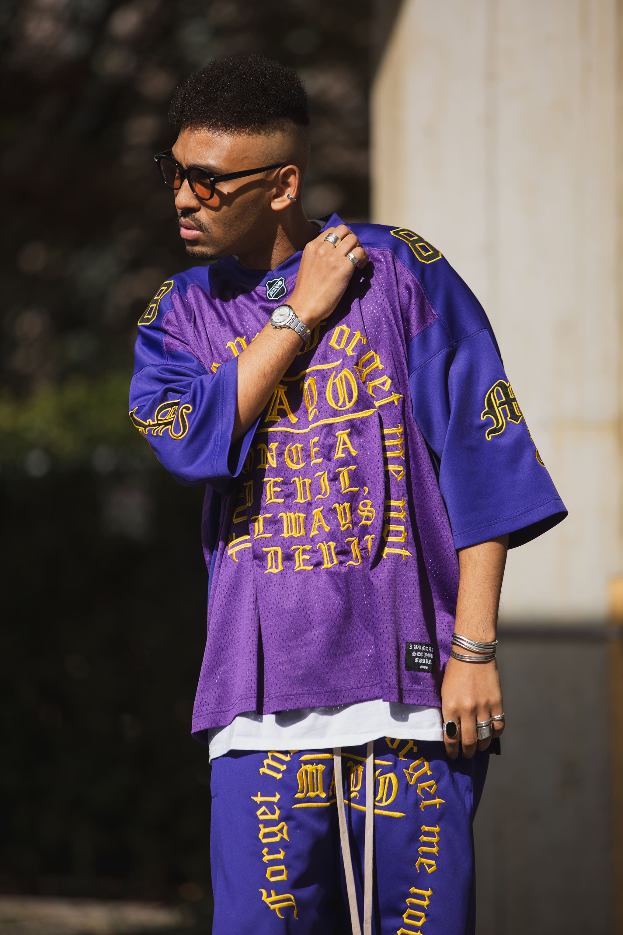 MAYO MESSAGE EMBROIDERY GAME SHORT SLEEVE SHIRT