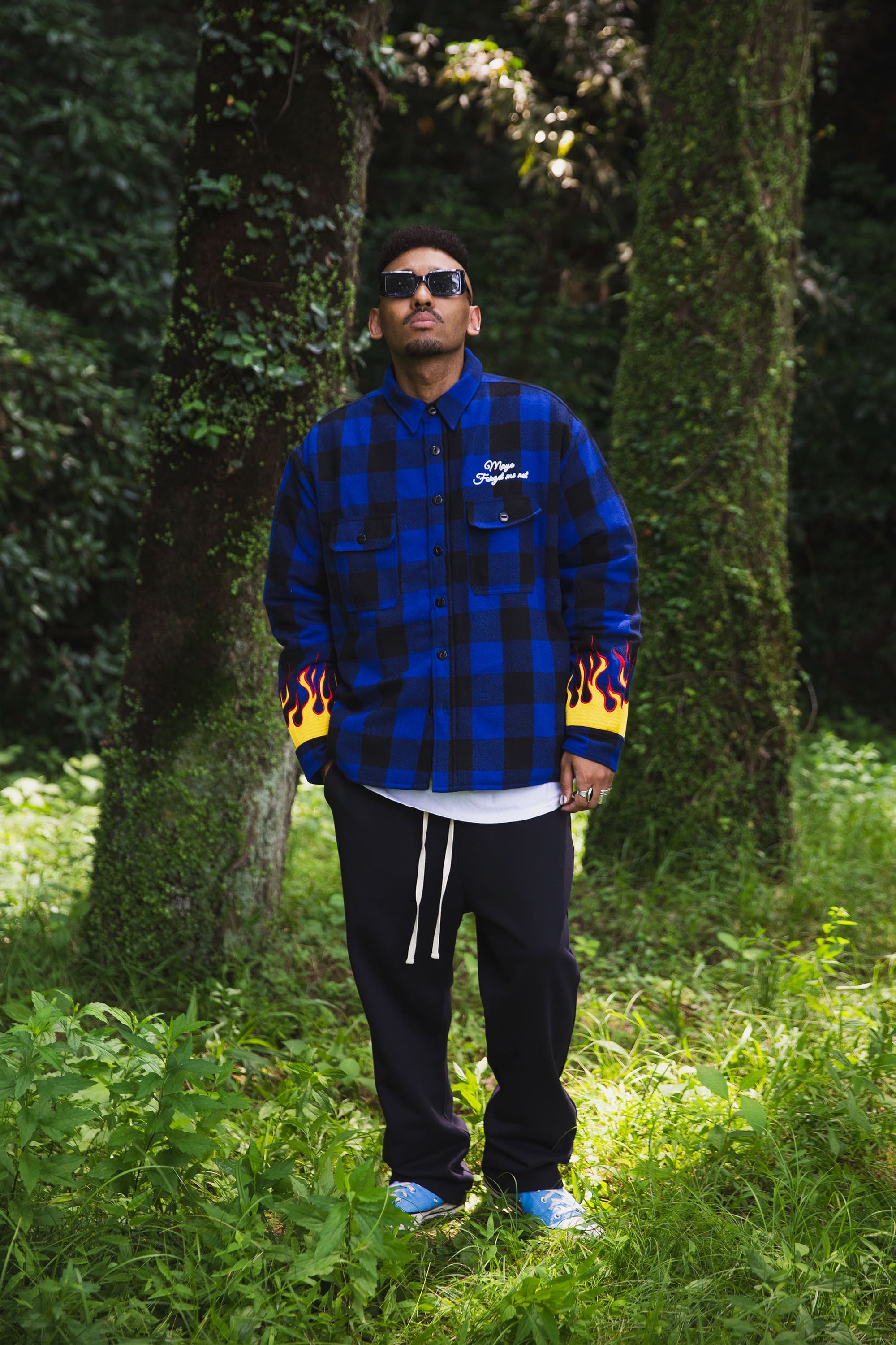 FIRE EMBROIDERY CHECK SHIRT JKT