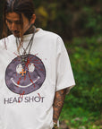 HEAD SHOT Embroidery short Sleeve Tee - WHITE