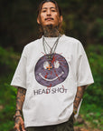 HEAD SHOT Embroidery short Sleeve Tee - WHITE