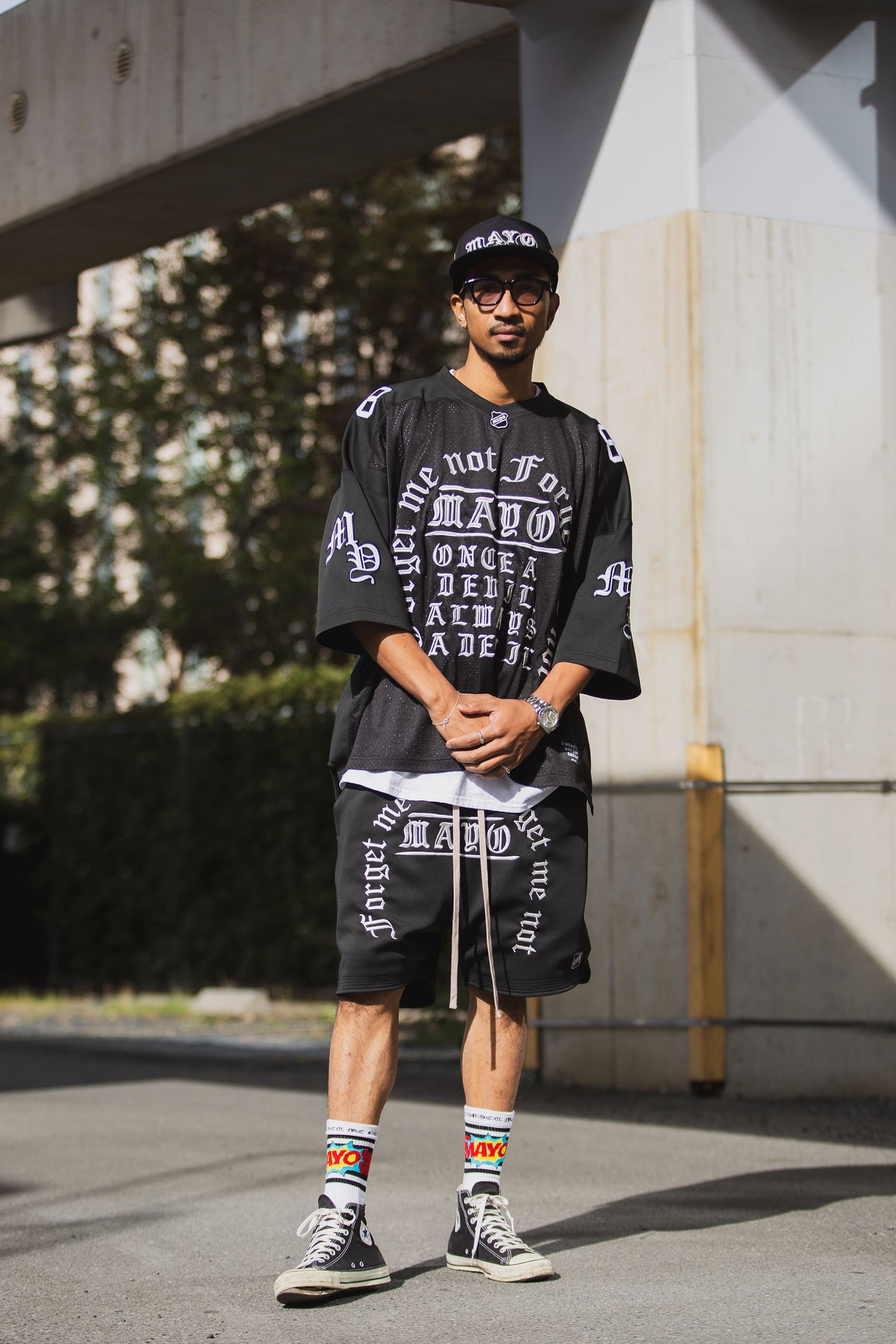 MAYO MESSAGE EMBROIDERY GAME SHORTS