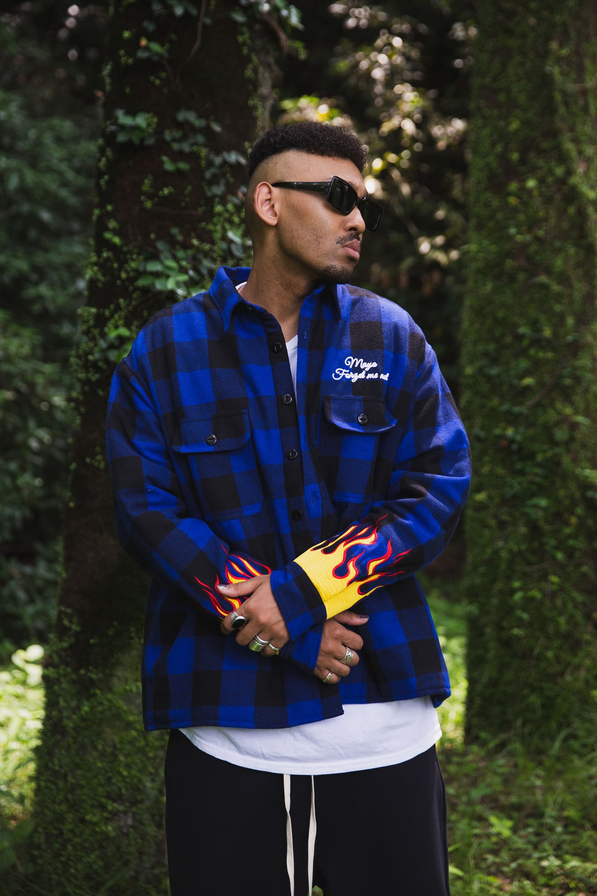 FIRE EMBROIDERY CHECK SHIRT JKT