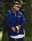 FIRE EMBROIDERY CHECK SHIRT JKT