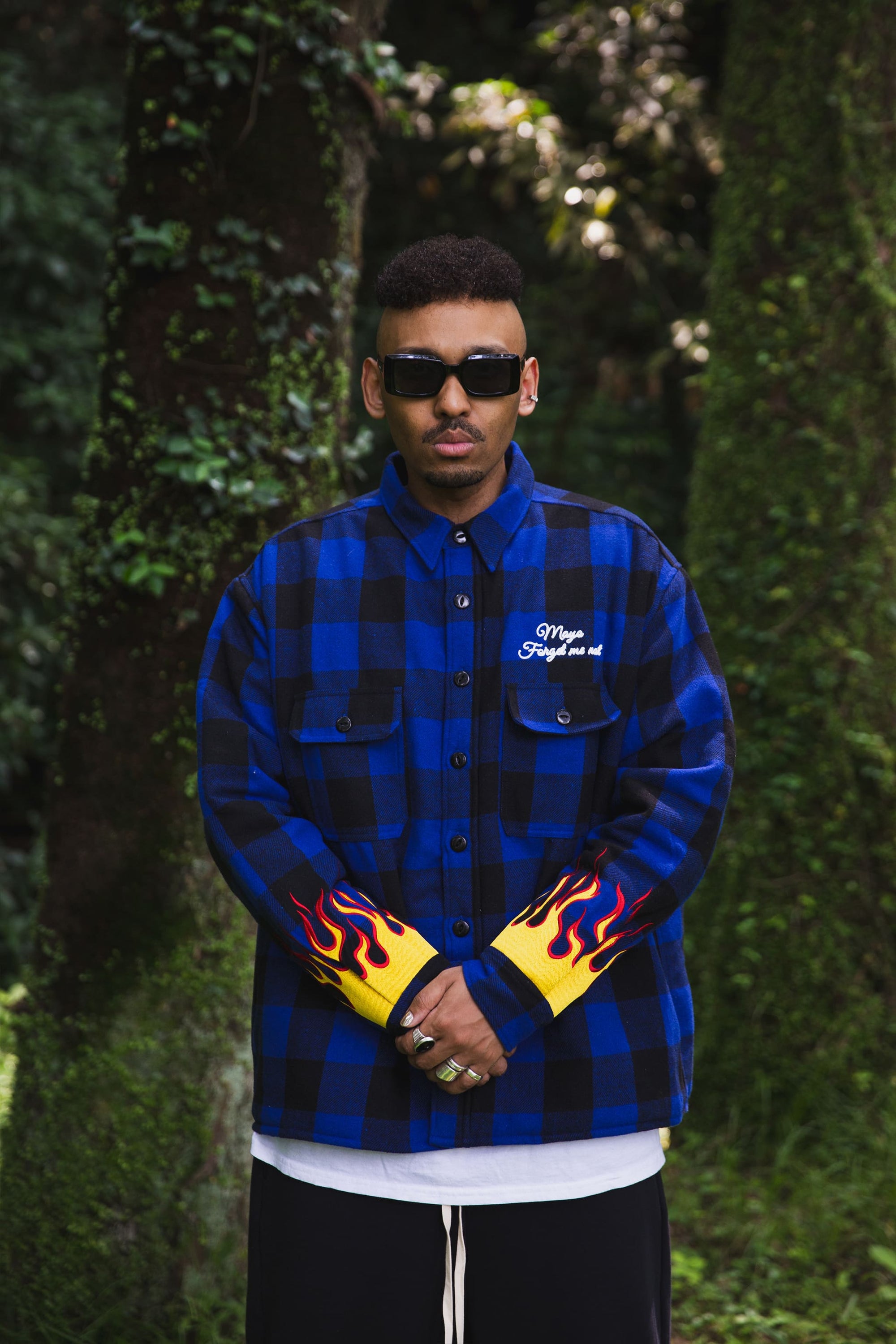 FIRE EMBROIDERY CHECK SHIRT JKT