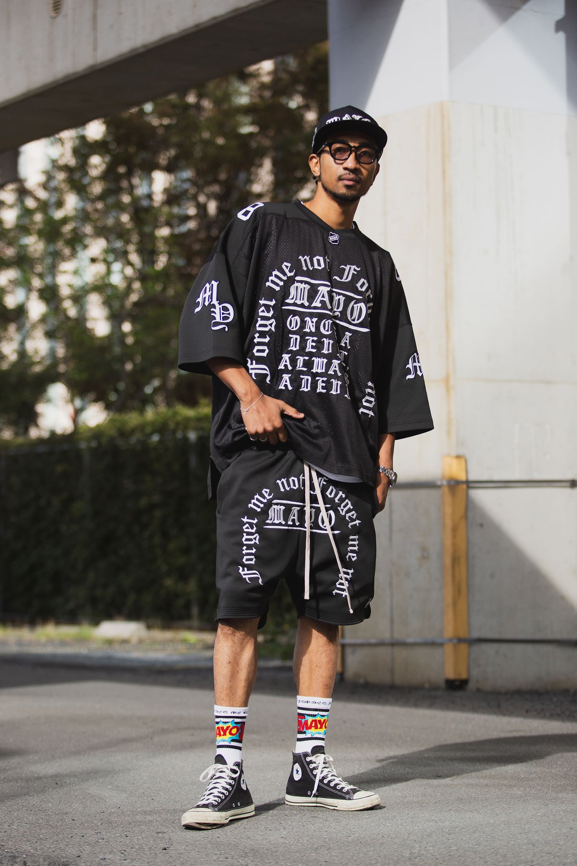 MAYO MESSAGE EMBROIDERY GAME SHORTS