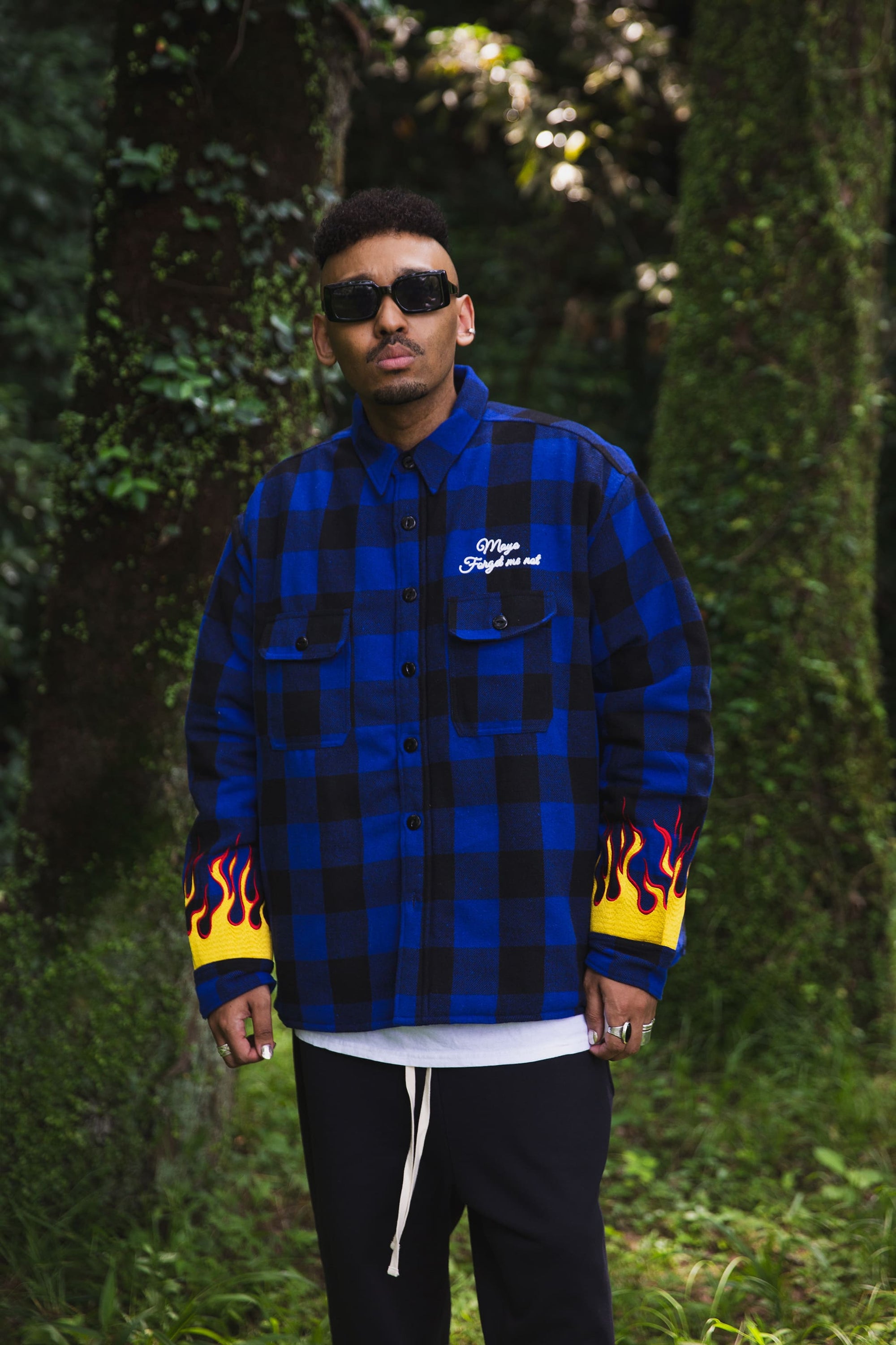 FIRE EMBROIDERY CHECK SHIRT JKT