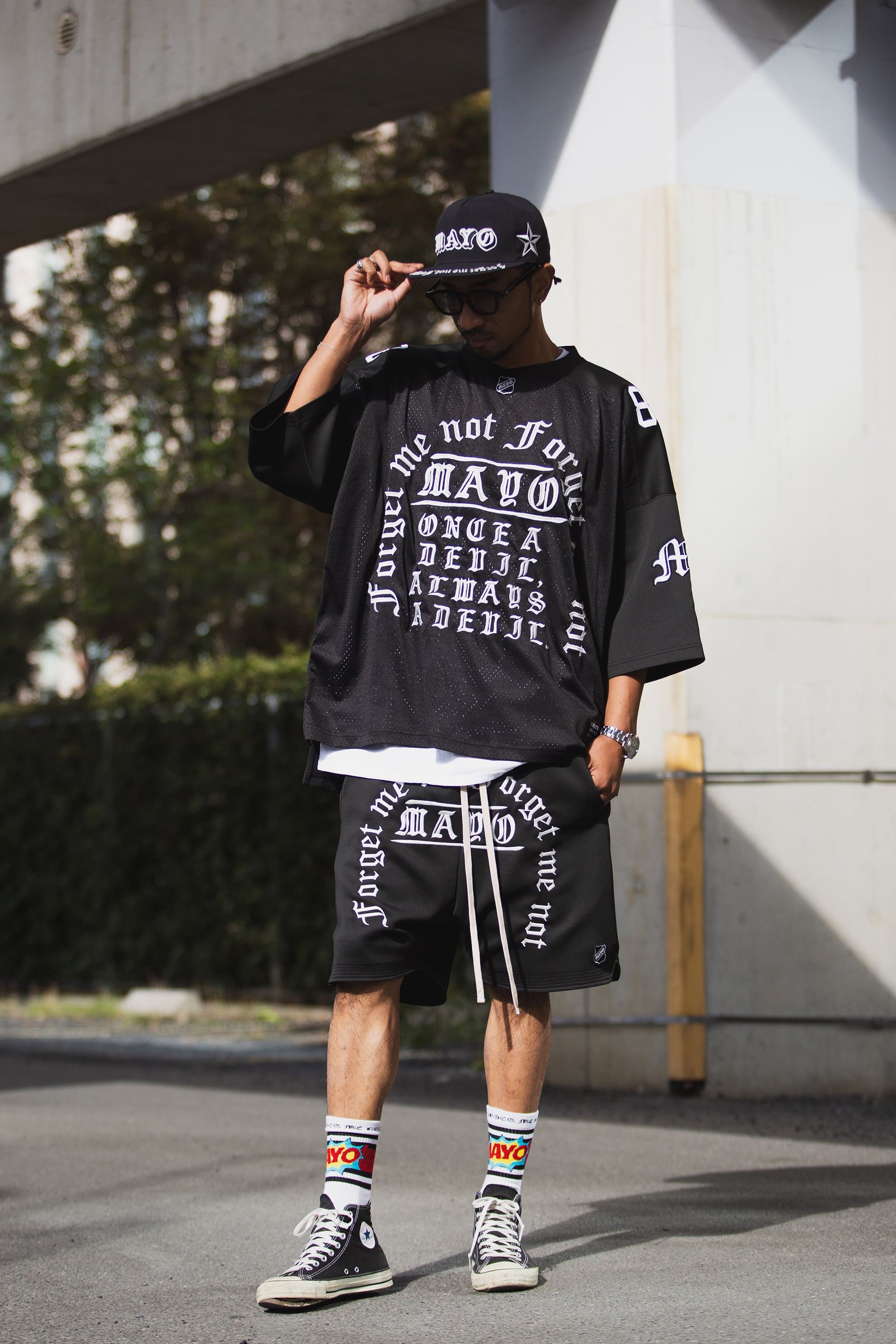 MAYO MESSAGE EMBROIDERY GAME SHORTS