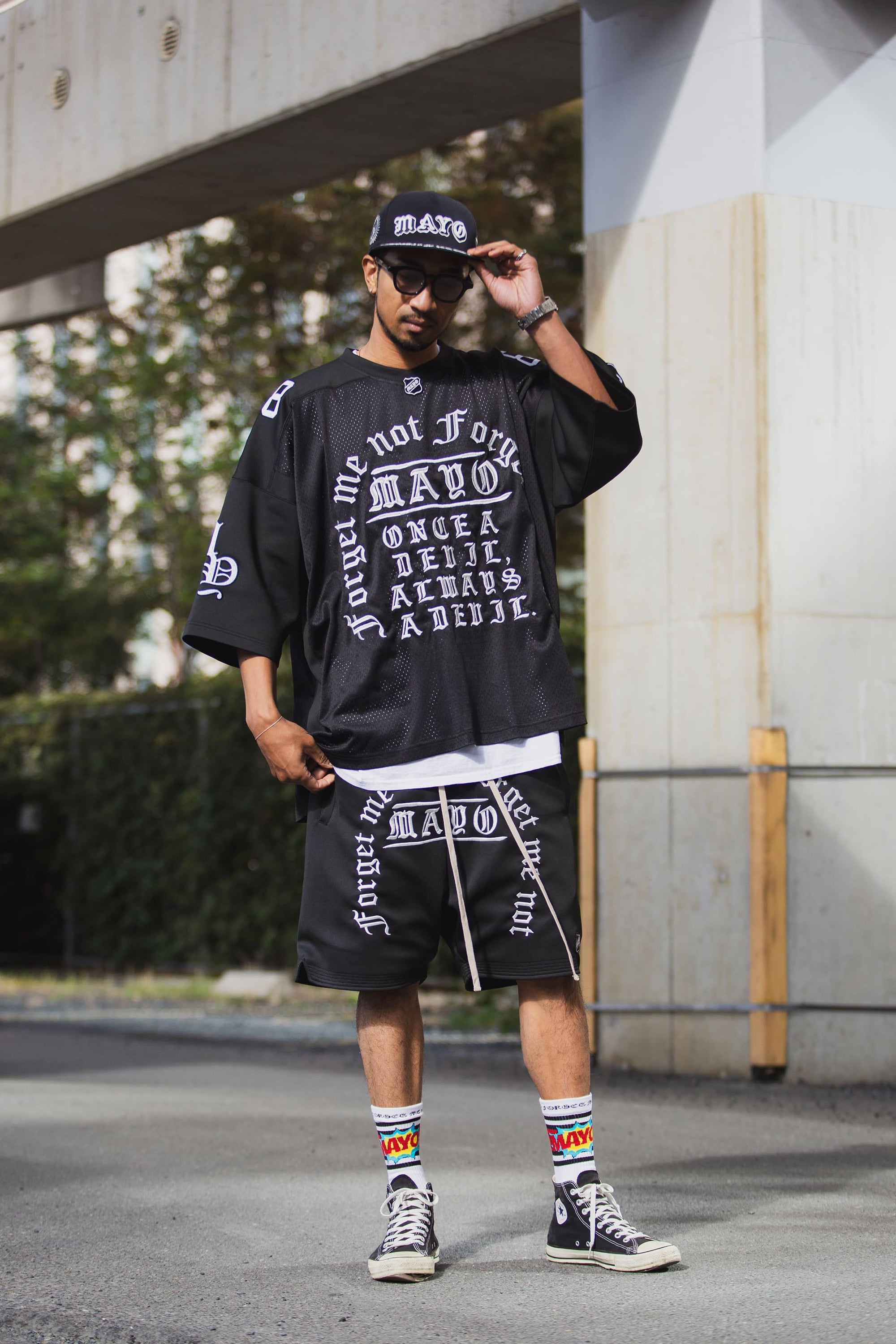 MAYO MESSAGE EMBROIDERY GAME SHORT SLEEVE SHIRT