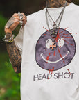 HEAD SHOT Embroidery short Sleeve Tee - WHITE