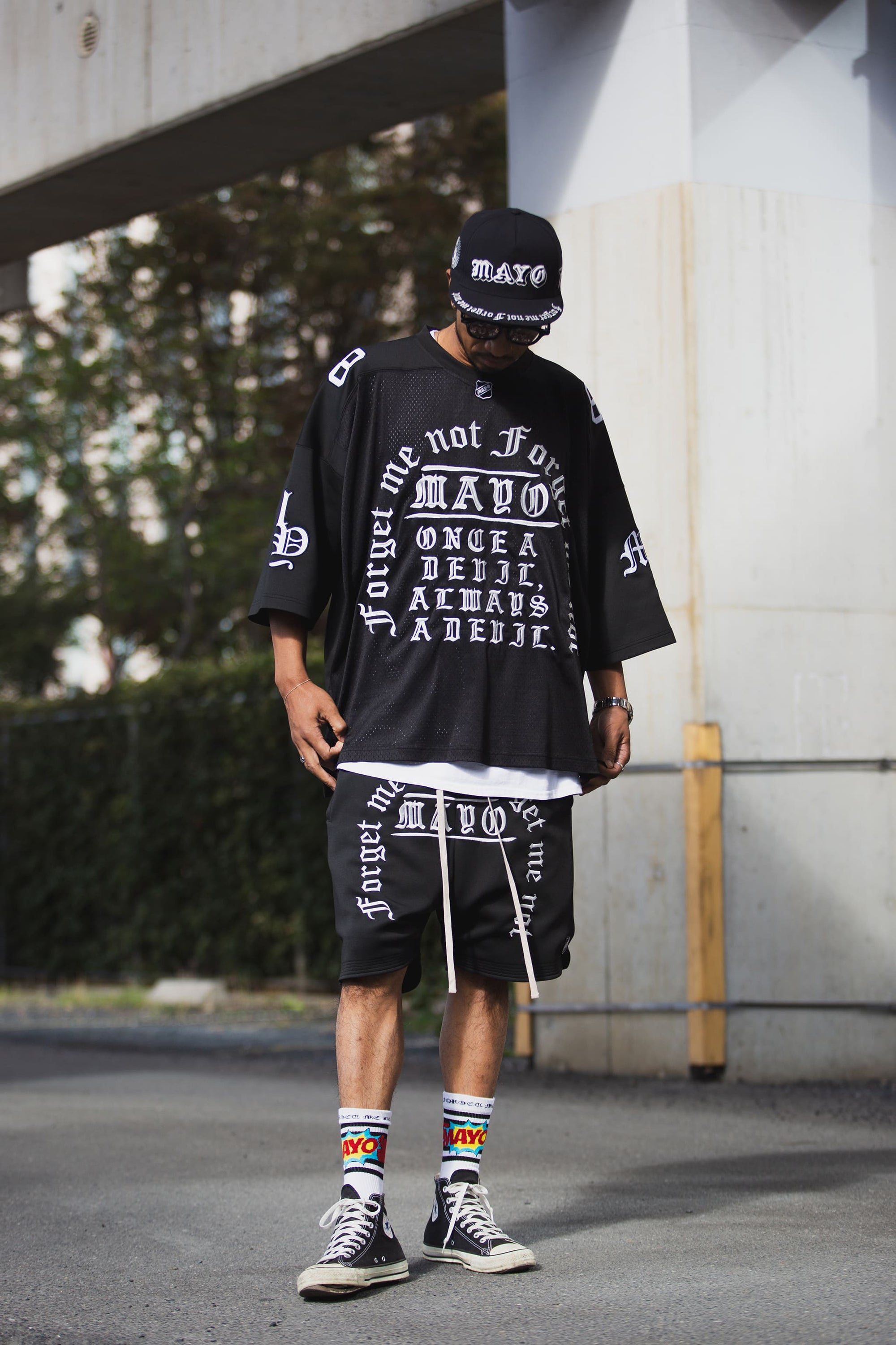 MAYO MESSAGE EMBROIDERY GAME SHORT SLEEVE SHIRT