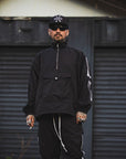 MAYO BONES Embroidery Nylon Anorak - BLACK