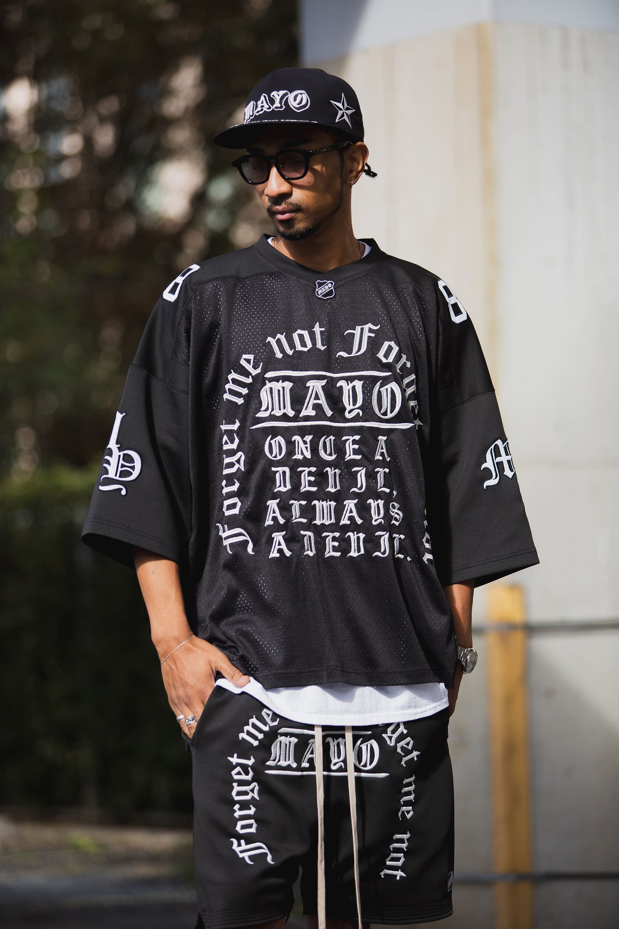 MAYO MESSAGE EMBROIDERY GAME SHORTS