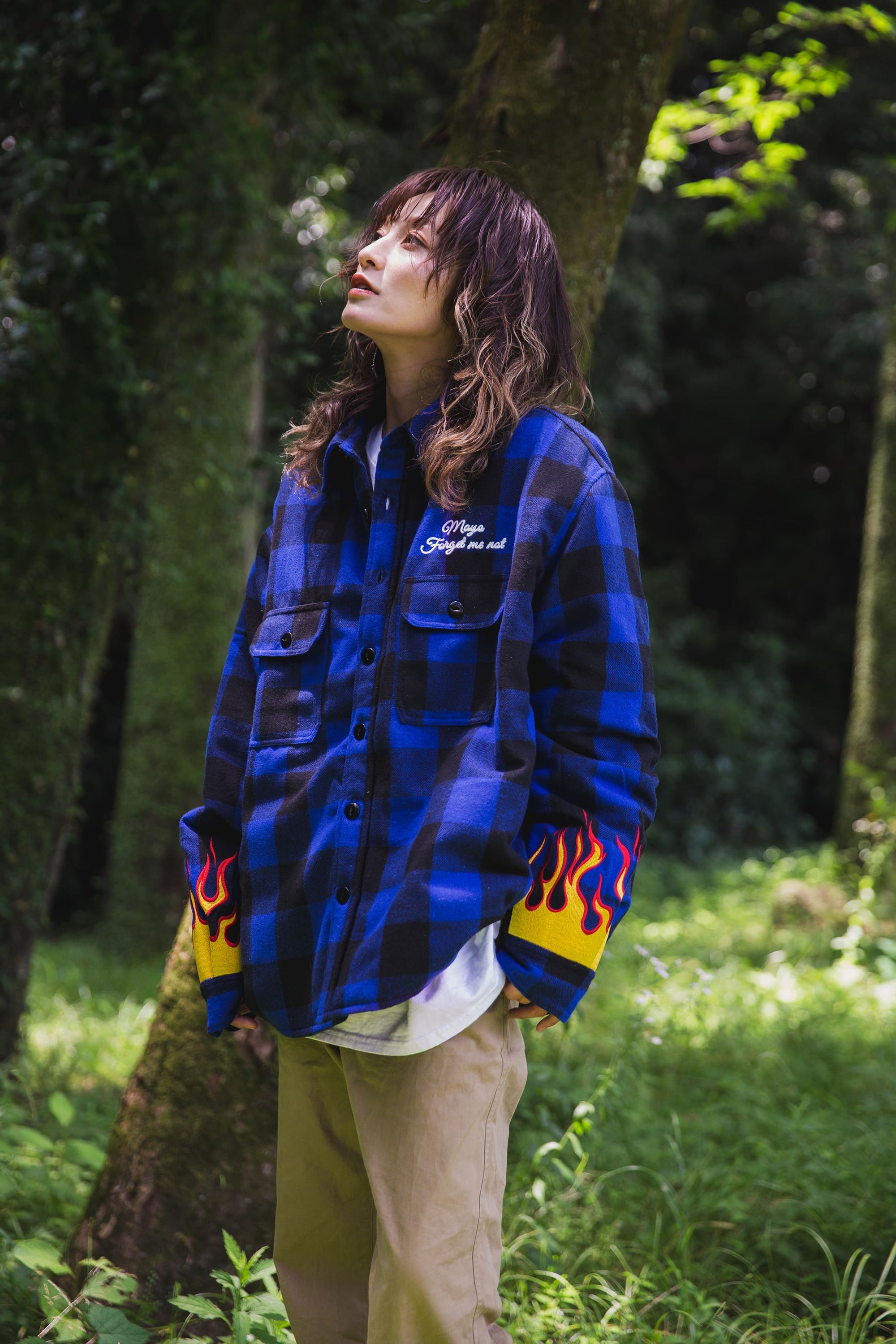 FIRE EMBROIDERY CHECK SHIRT JKT
