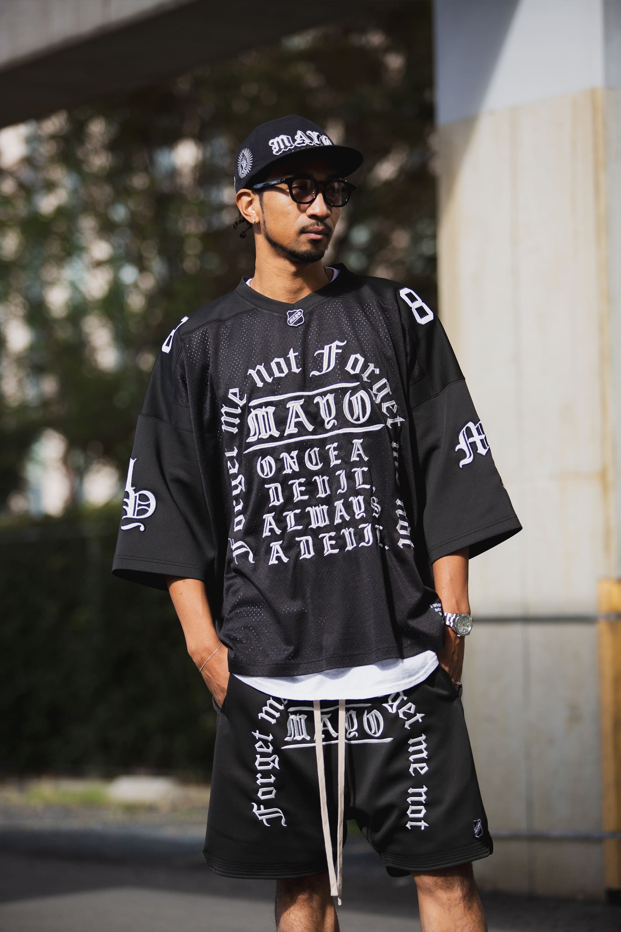 MAYO MESSAGE EMBROIDERY GAME SHORT SLEEVE SHIRT