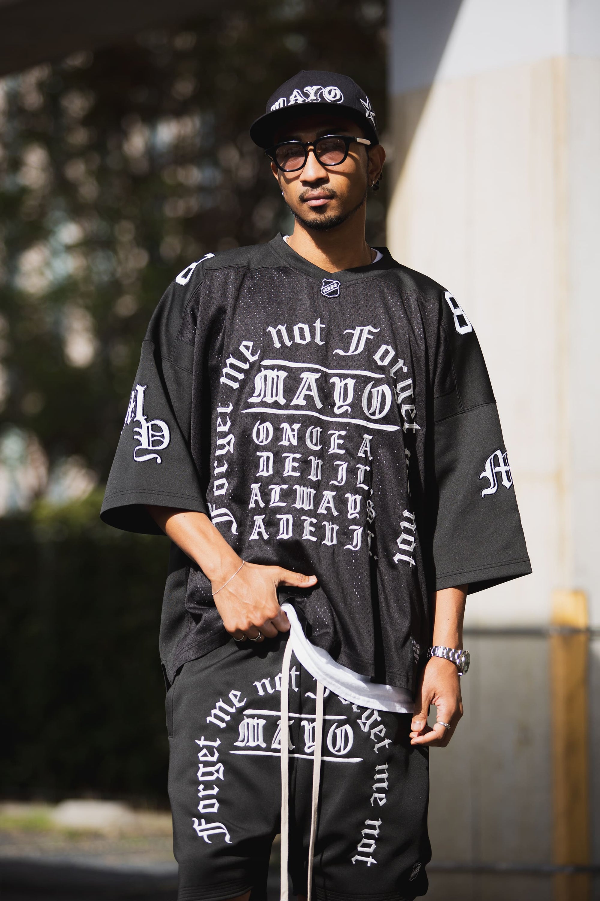 MAYO MESSAGE EMBROIDERY GAME SHORT SLEEVE SHIRT