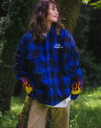 FIRE EMBROIDERY CHECK SHIRT JKT